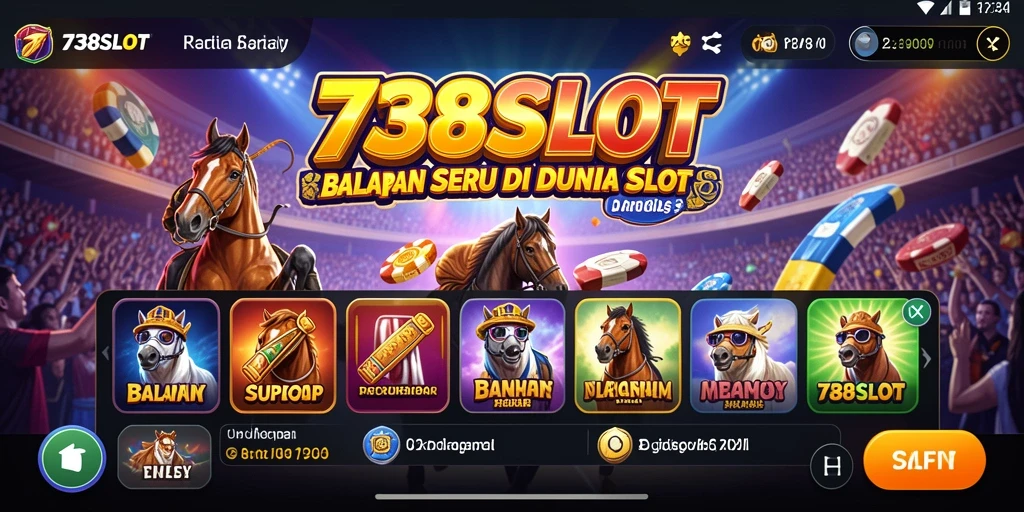 Menampilkan aksi balapan seru dengan simbol slot.