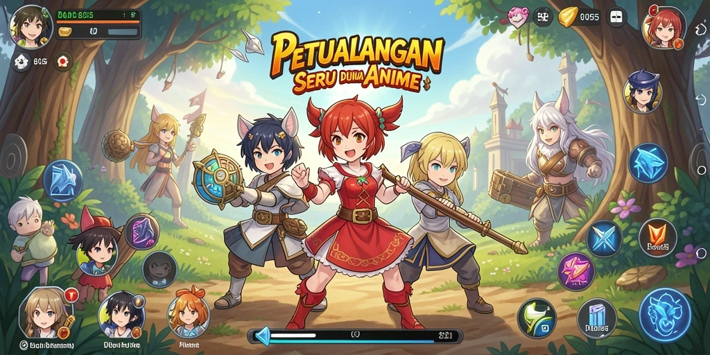 Tampilan pertarungan seru dalam game Anime 8055.