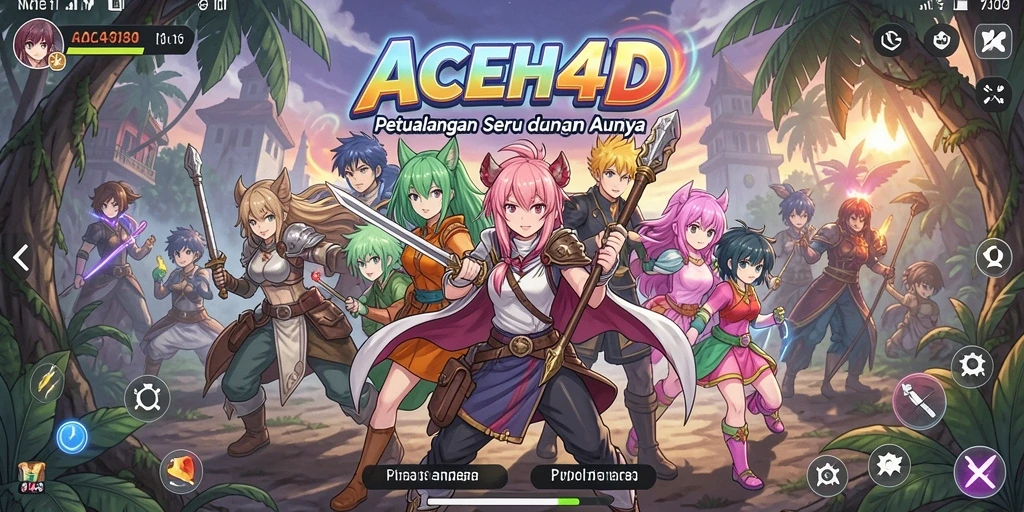 Screenshot gameplay ACEH4D menampilkan karakter anime dalam pertarungan epik.