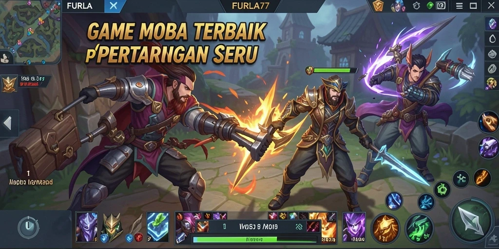 Tangkapan layar FURLA77 menampilkan aksi seru dalam permainan MOBA.