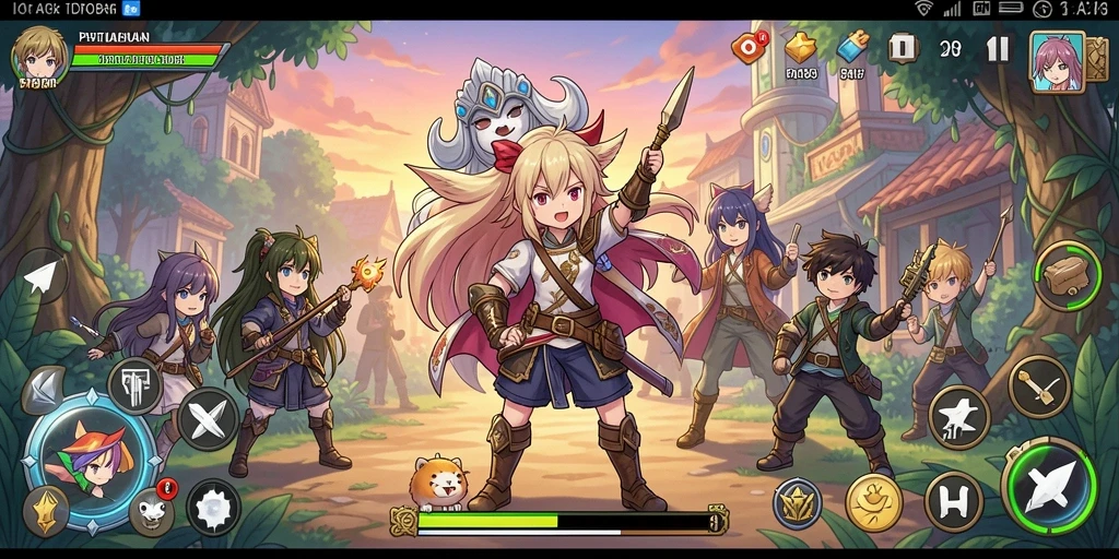 Screenshot utama ID098 menunjukkan karakter Anime dalam aksi petualangan yang seru.