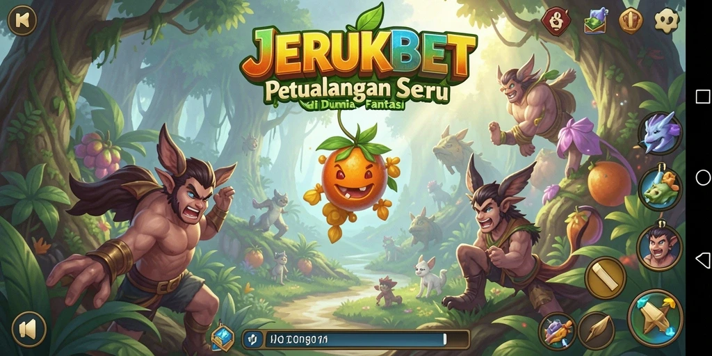 Tampilan gameplay JERUKBET yang menakjubkan dengan elemen petualangan.