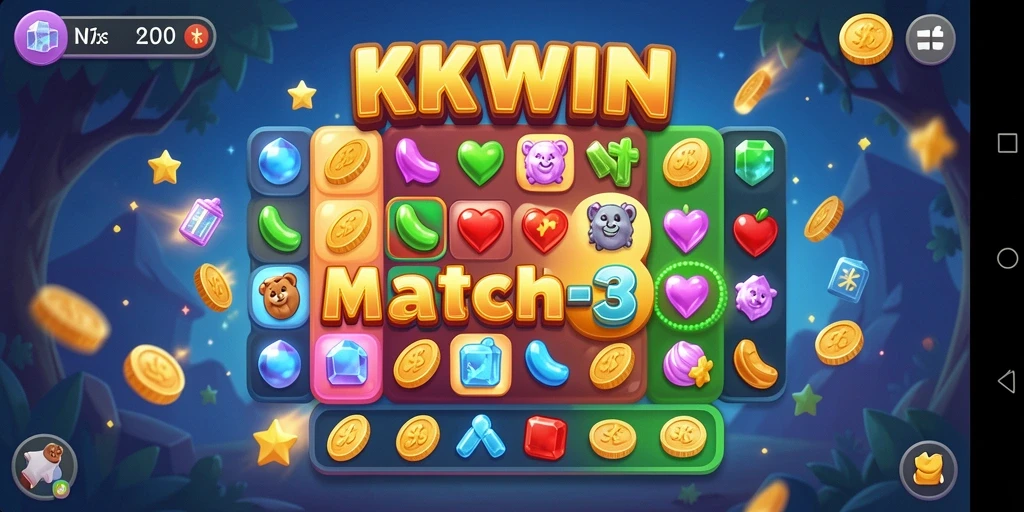Gameplay seru kkwin dengan tantangan match-3 yang menawan.