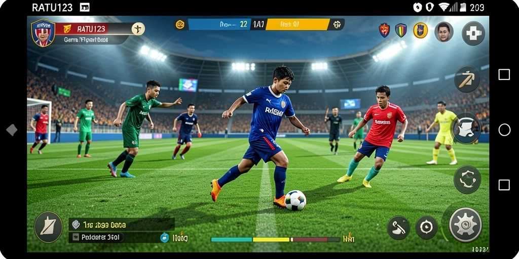 Tampilan gameplay sepak bola yang menyenangkan di RATU123.