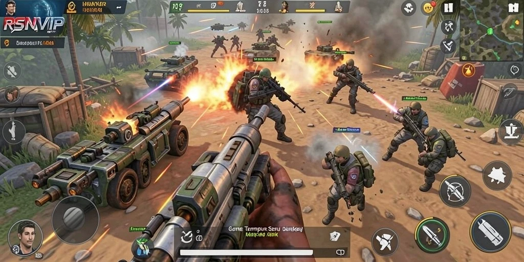 Tampilan gameplay RSNVIP dengan pertempuran seru dan strategi menarik.